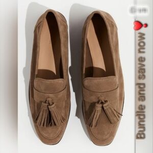 NIB Dark Beige Tasseled Loafers Size 7 by H&M